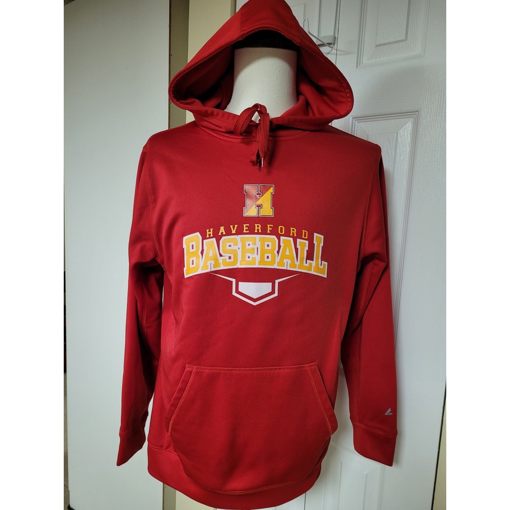 BSN Sports Haverford Baseball Hoodie Red Performance Sweatshirt Mens Medium
